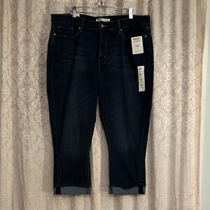 Signature by Levi Strauss Dark Indigo Cropped Ankle Jeans